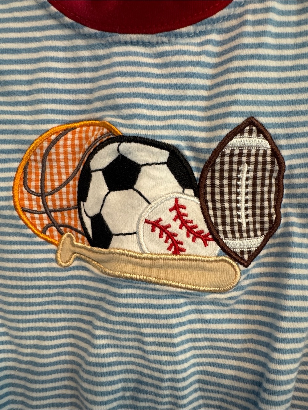 Kristin Lynn Kids Striped Sports Appliqué Bubble - 12M - Picture 4 of 7